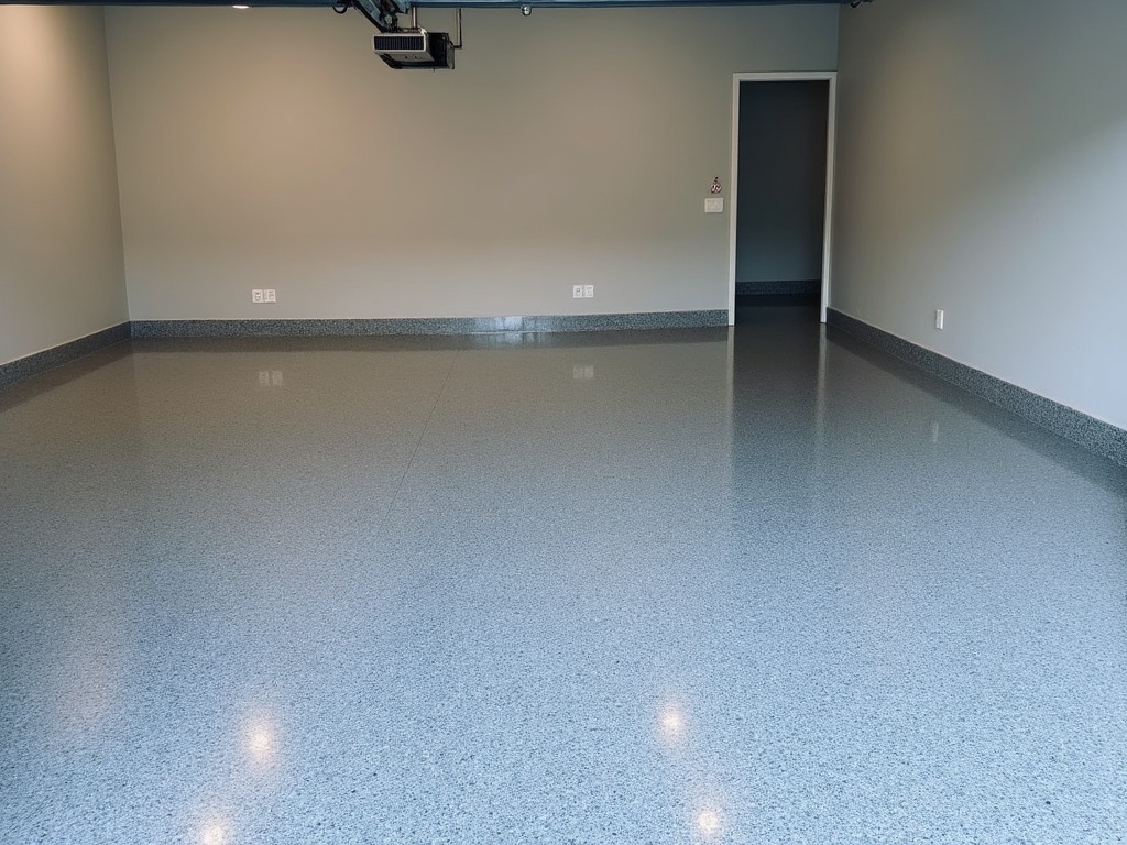 The same kind of floor finished with a smooth glossy epoxy coating